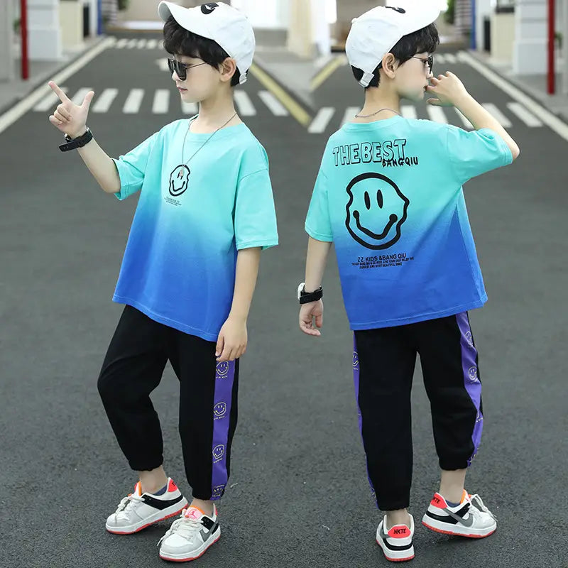 Kids 2-Piece Suit - Blue & Black, Summer Wear - view 4