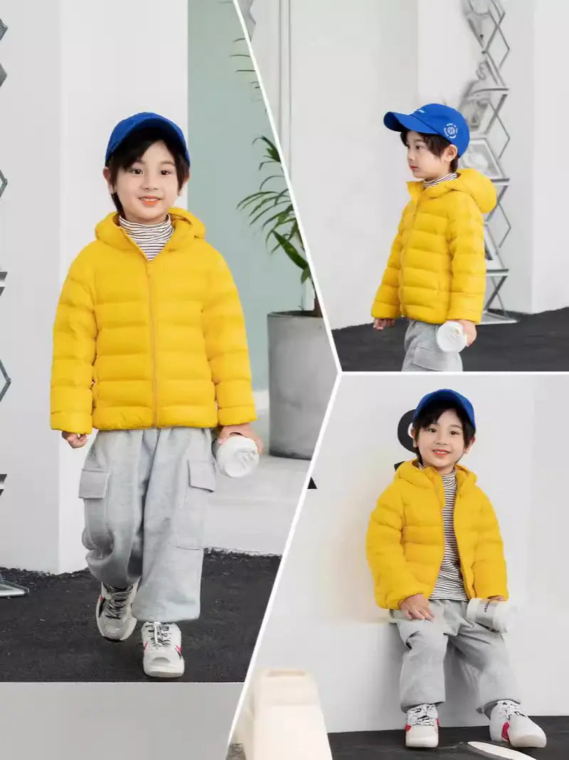 Kids Hooded Puffer Jacket - 3 Colours, 100 to 170cm