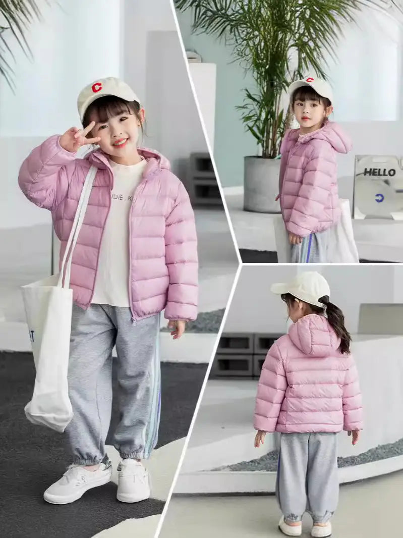 Kids Hooded Puffer Jacket - 3 Colours, 100 to 170cm
