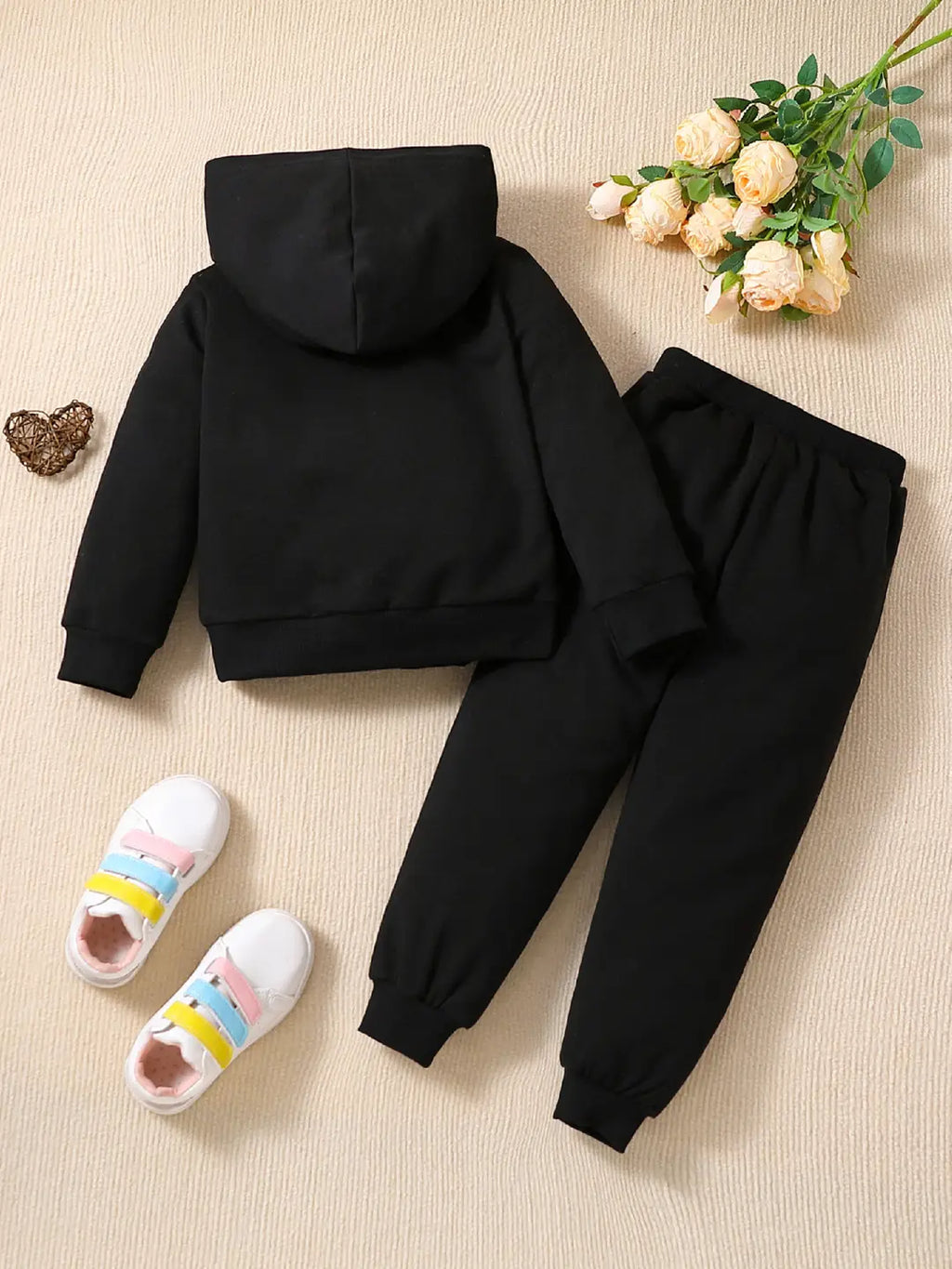 Kids Hoodie & Sweatpants Set - Black & Red - view 2