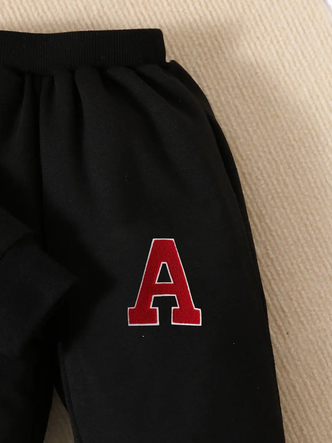 Kids Hoodie & Sweatpants Set - Black & Red - view 4