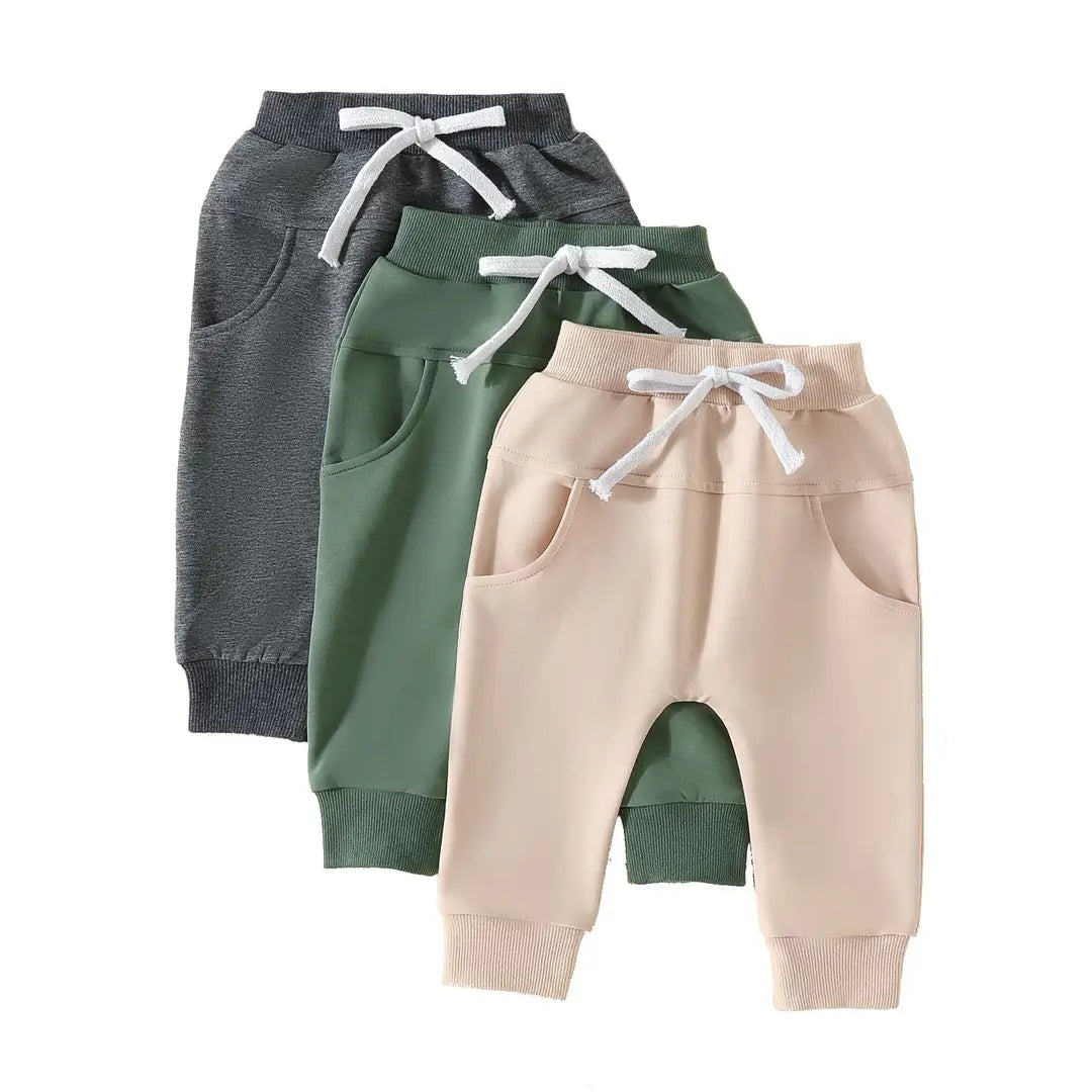Baby Drawstring Jogger Pants Set - 0 to 3 Years