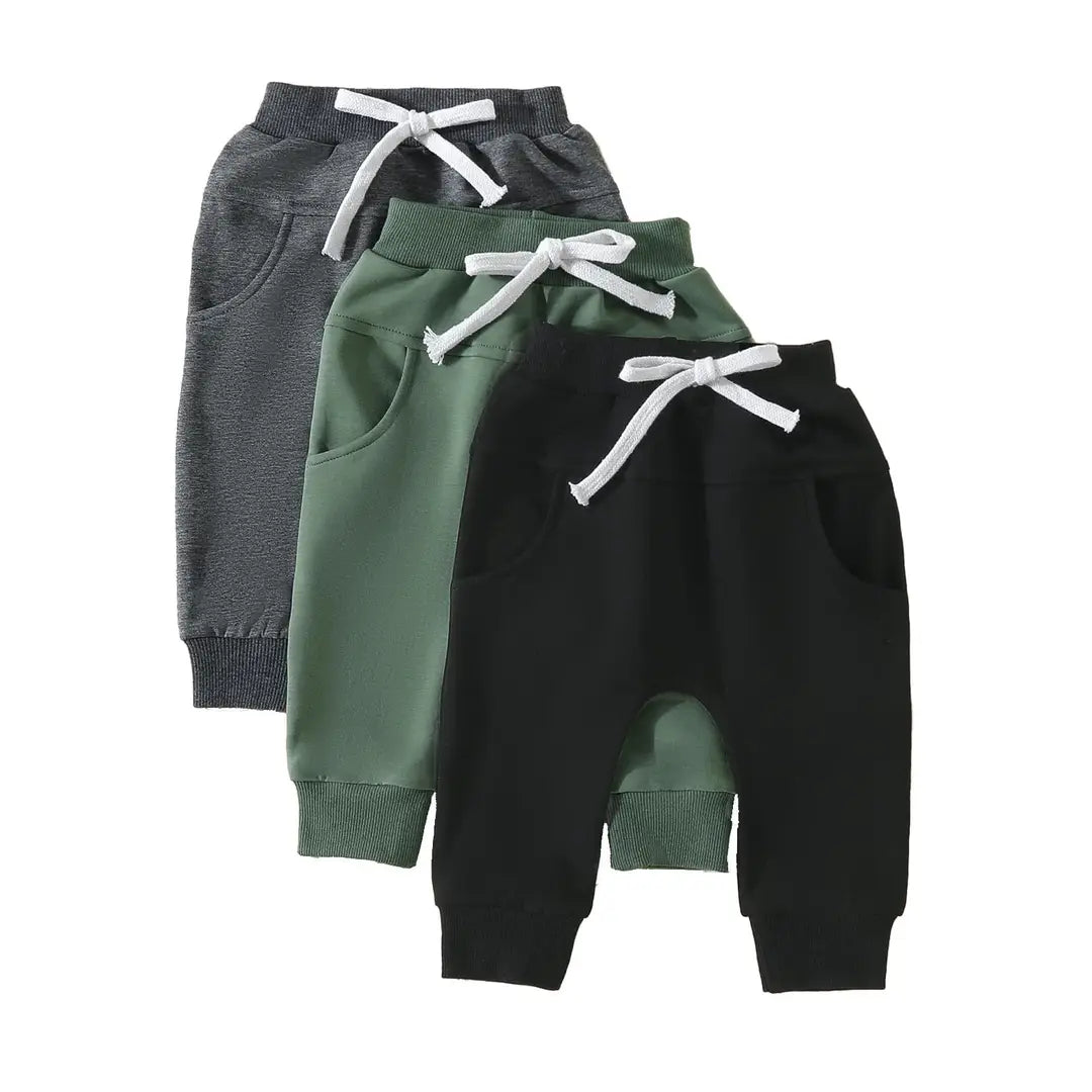 Baby Drawstring Jogger Pants Set - 0 to 3 Years