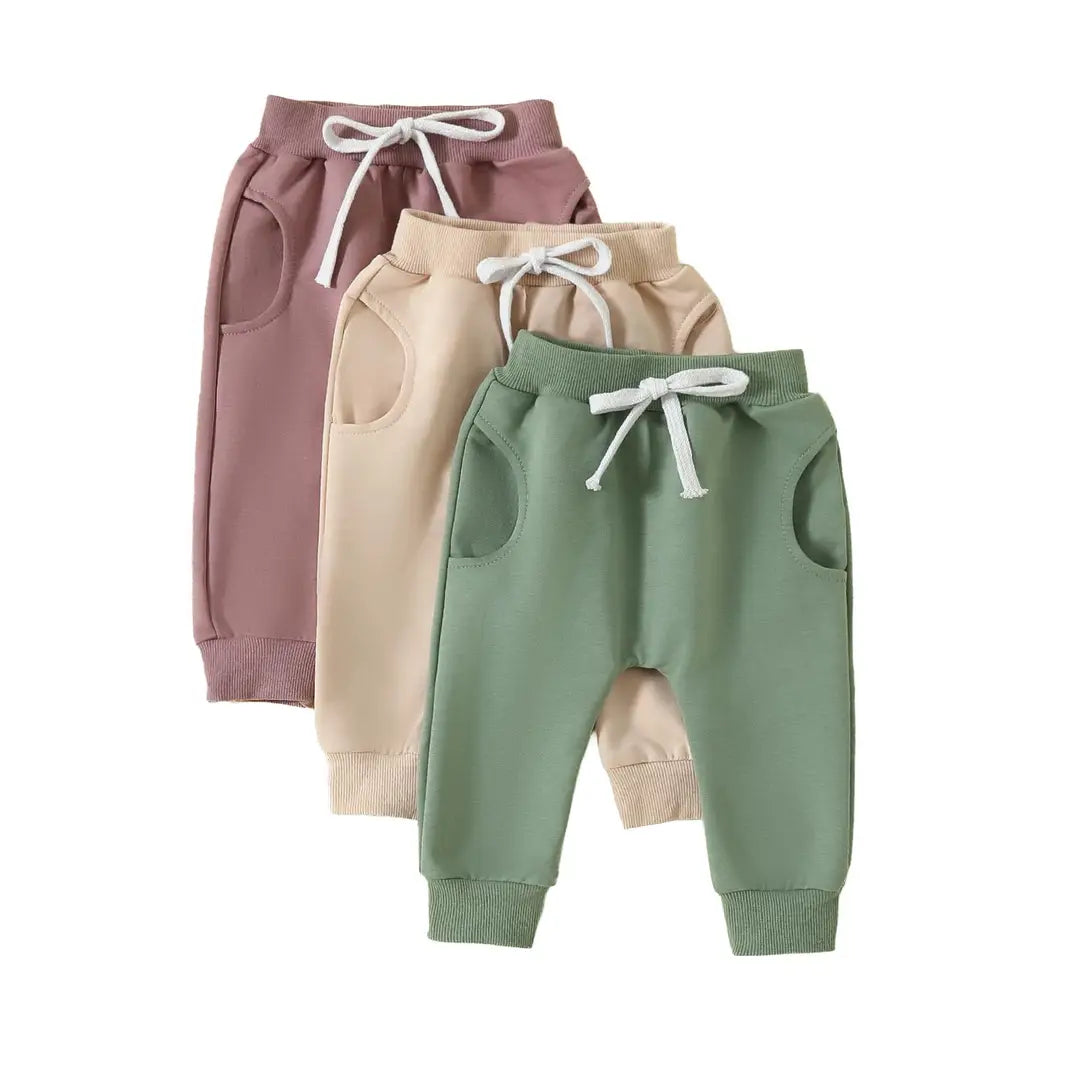 Baby Drawstring Jogger Pants Set - 0 to 3 Years