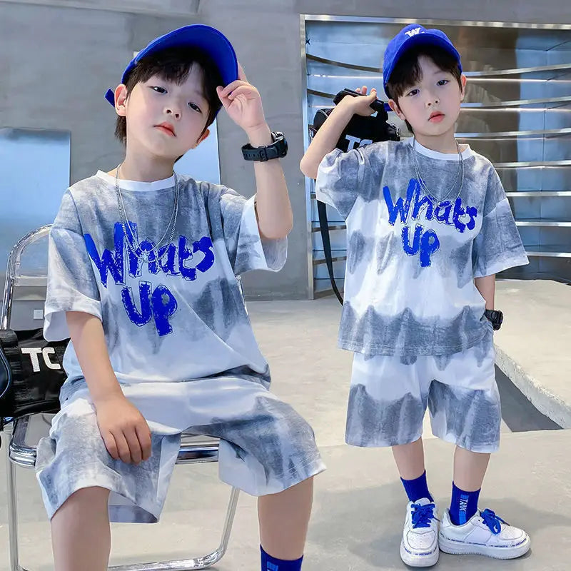Kids Shorts & Tee Set - Purple Slogan Print - view 4