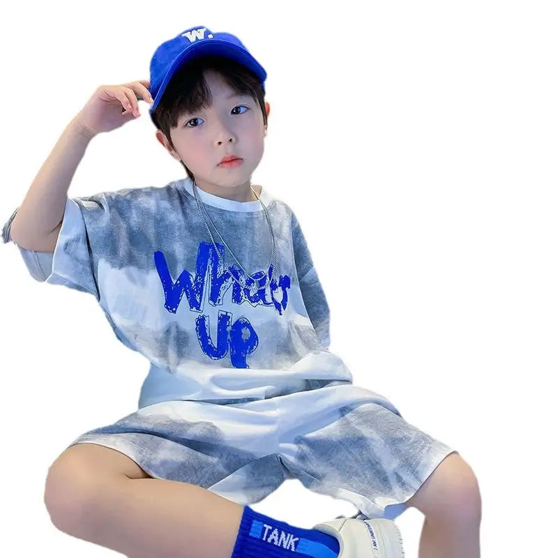 Kids Shorts & Tee Set - Purple Slogan Print - view 5