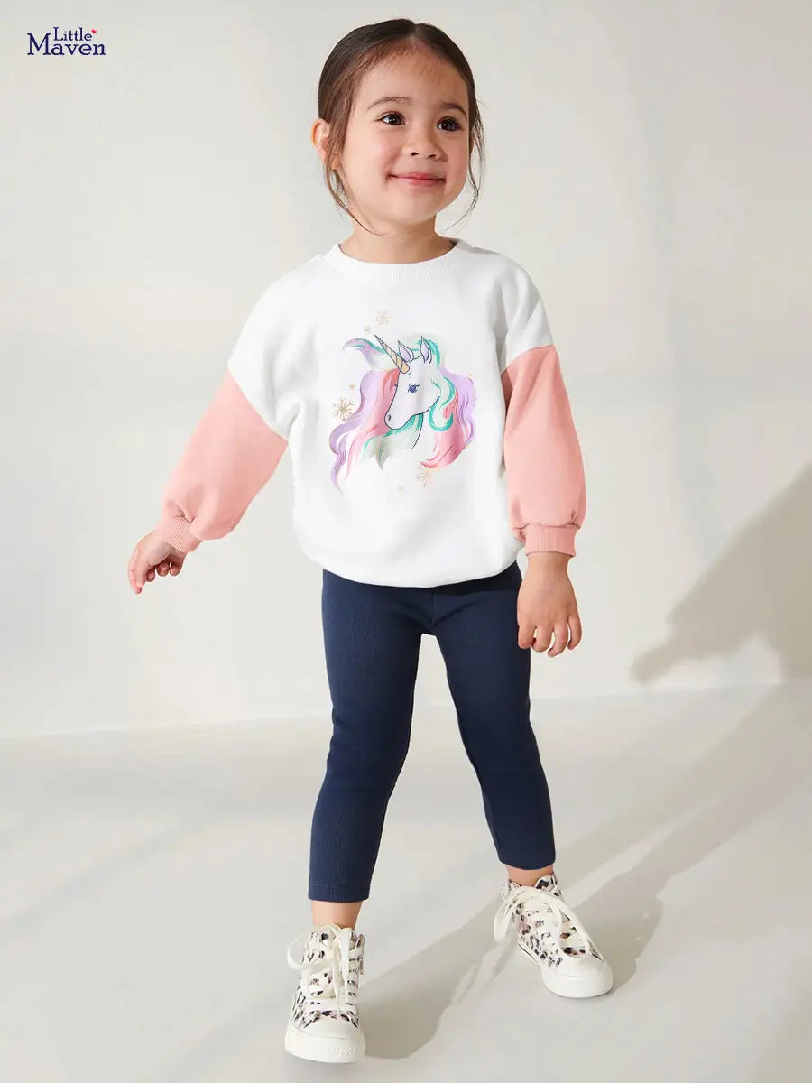 Kids Unicorn Top and Leggings Set - 90 to 140cm, 2 to 7 Years