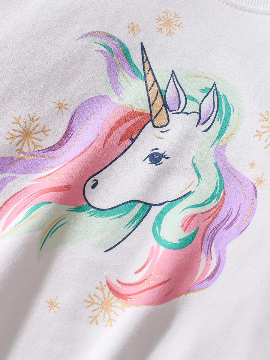 Kids Unicorn Top and Leggings Set - 90 to 140cm, 2 to 7 Years