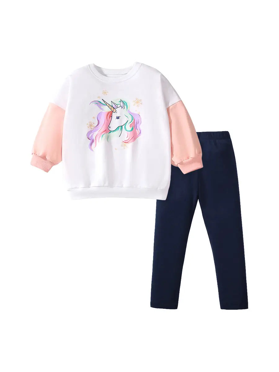Kids Unicorn Top and Leggings Set - 90 to 140cm, 2 to 7 Years