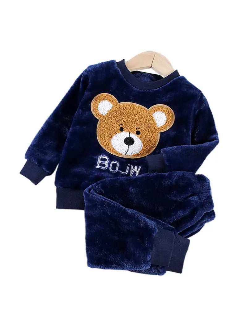 Kids Flannel Pajama Set - Animal Motifs, 120cm, 6 Years