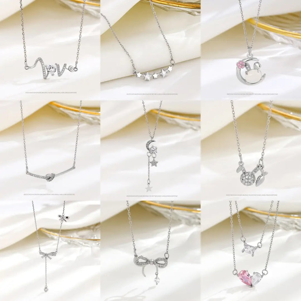 S925 Sterling Silver Versatile Sterling Silver Necklace Elegant Niche Jewelry Simple High-end Sense Personality Clavicle Chain Women's Accessories - view 3