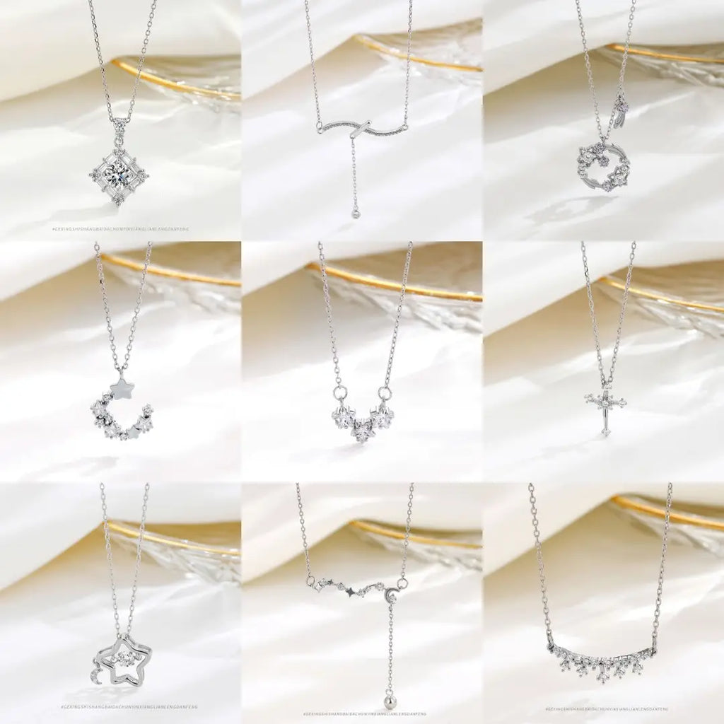 S925 Sterling Silver Versatile Sterling Silver Necklace Elegant Niche Jewelry Simple High-end Sense Personality Clavicle Chain Women's Accessories - view 4