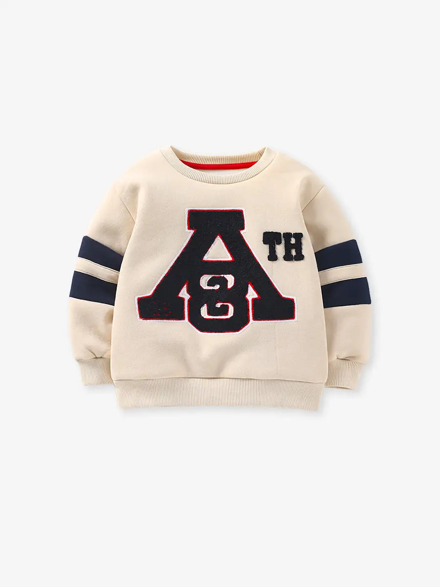 Kids Velvet Sweatshirt - Rainbow Embroidery, 2 to 7 Years