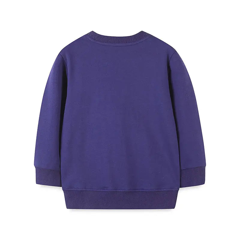 Kids Owl Embroidered Sweatshirt - Purple Cotton, 2 to 7 Years