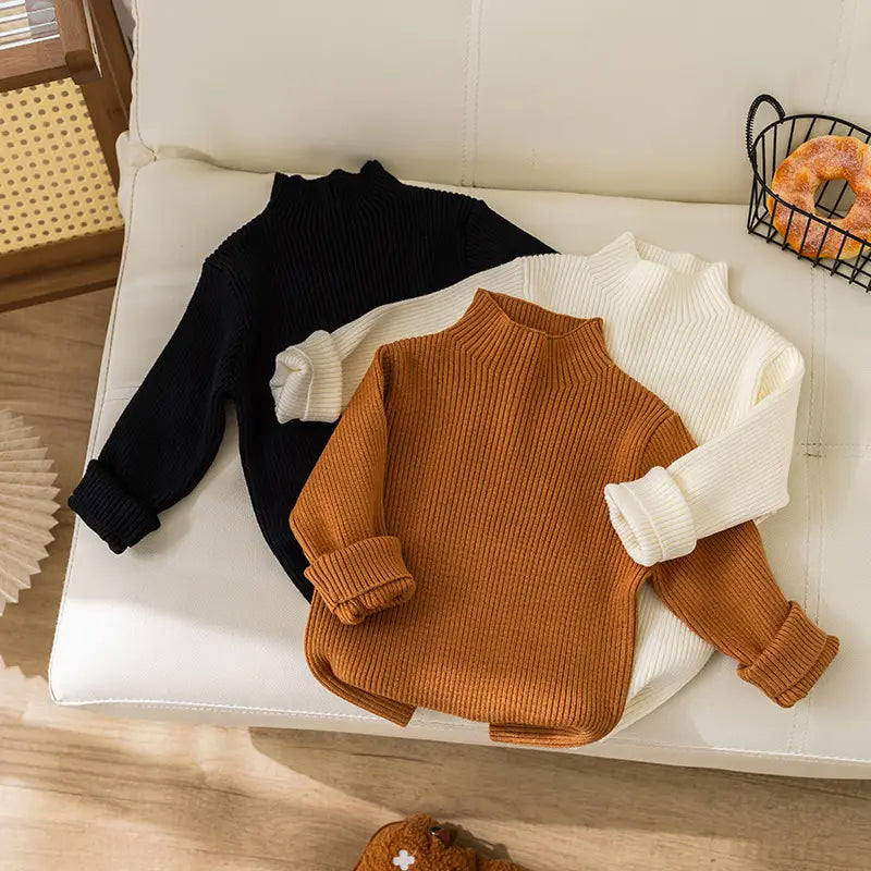 Girls Round Neck Knit Sweater - 3 Colours, 90cm