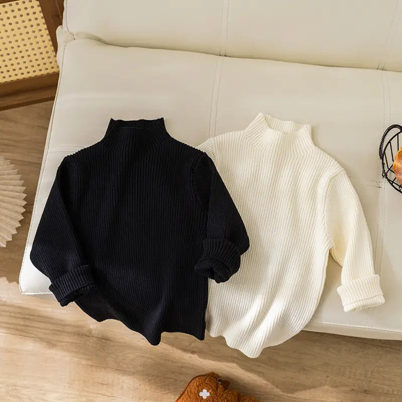 Girls Round Neck Knit Sweater - 3 Colours, 90cm