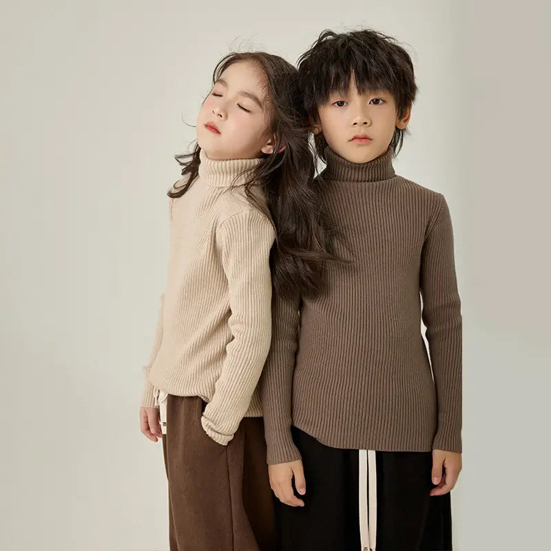 Kids Turtleneck Knit Top - 3 Colours, 100 to 160cm, 3-13 Years