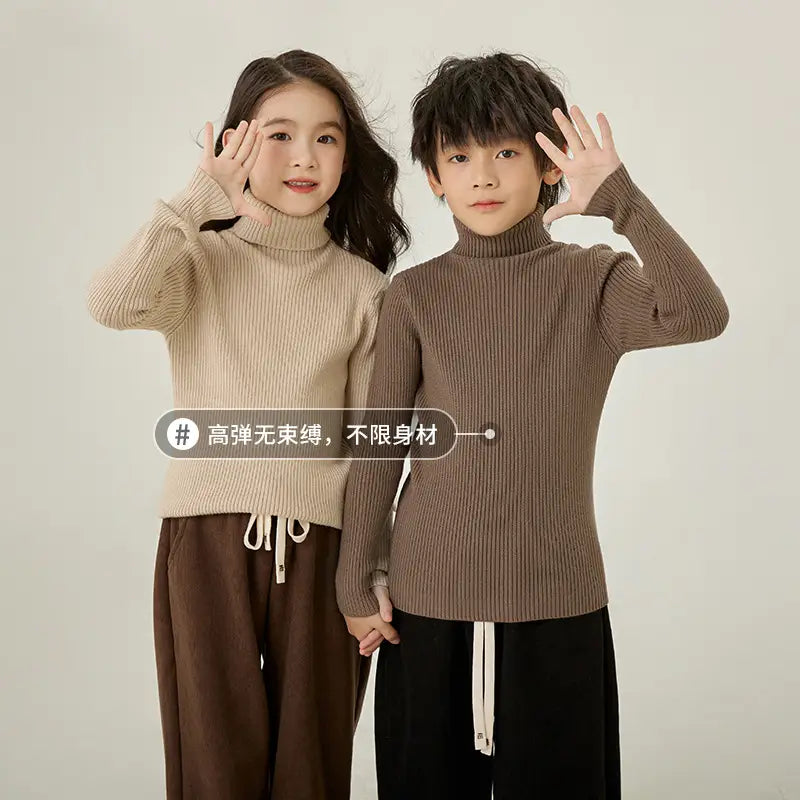 Kids Turtleneck Knit Top - 3 Colours, 100 to 160cm, 3-13 Years