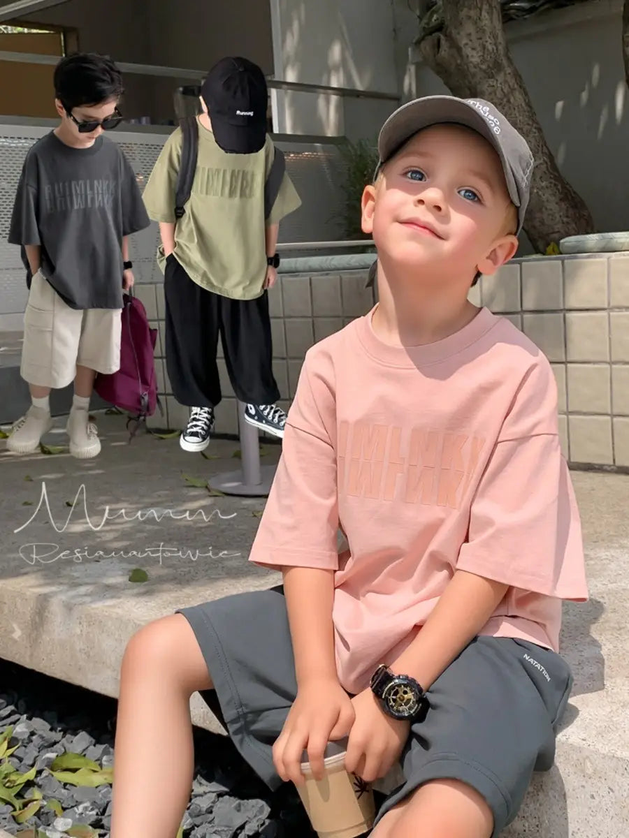 Boys Short Sleeve T-Shirt - Pink, 120cm