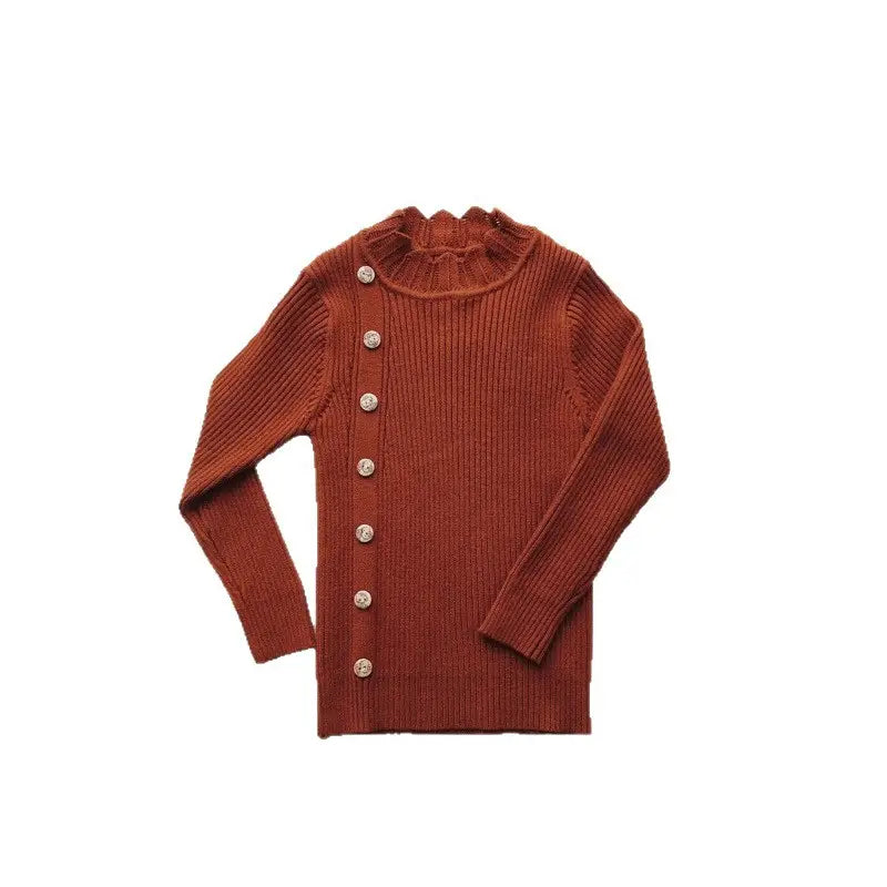 Girls Button Sweater - 4 Colours, 110 to 140cm, 4 to 10 Years