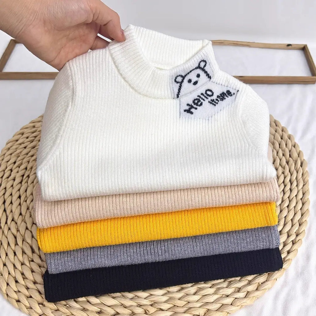 Boys Wool Knit Sweater - 4 Colours, 80 to 120cm, 1 to 6 Years