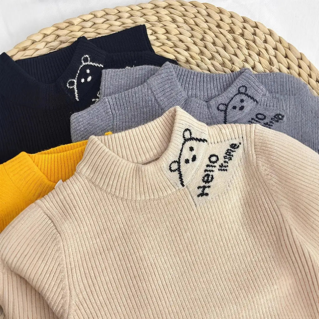 Boys Wool Knit Sweater - 4 Colours, 80 to 120cm, 1 to 6 Years