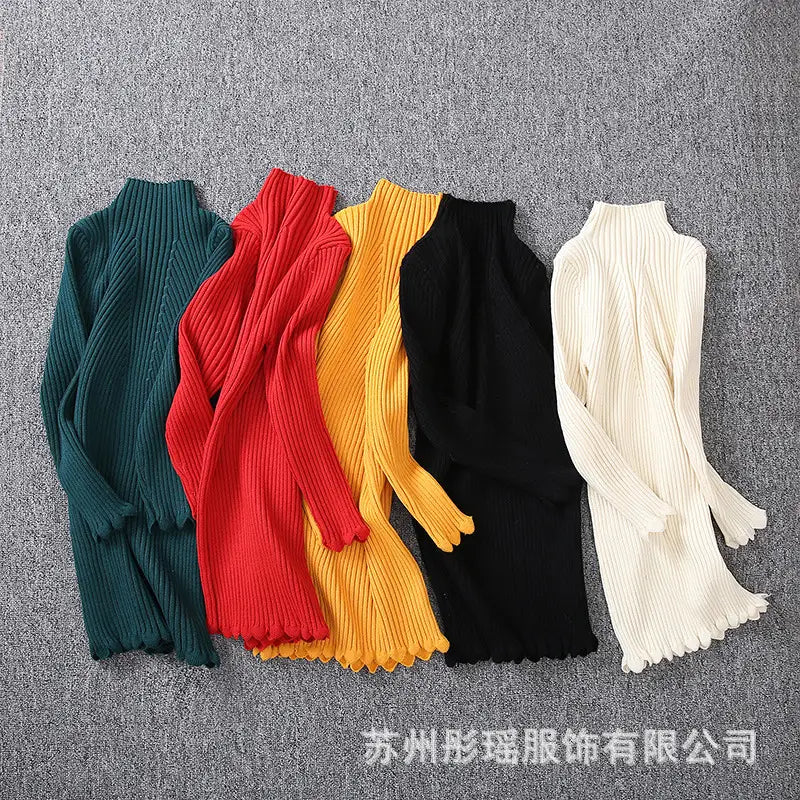 Girls Fleece Knit Pullover - 3 Colours, 90-160cm, Design 1