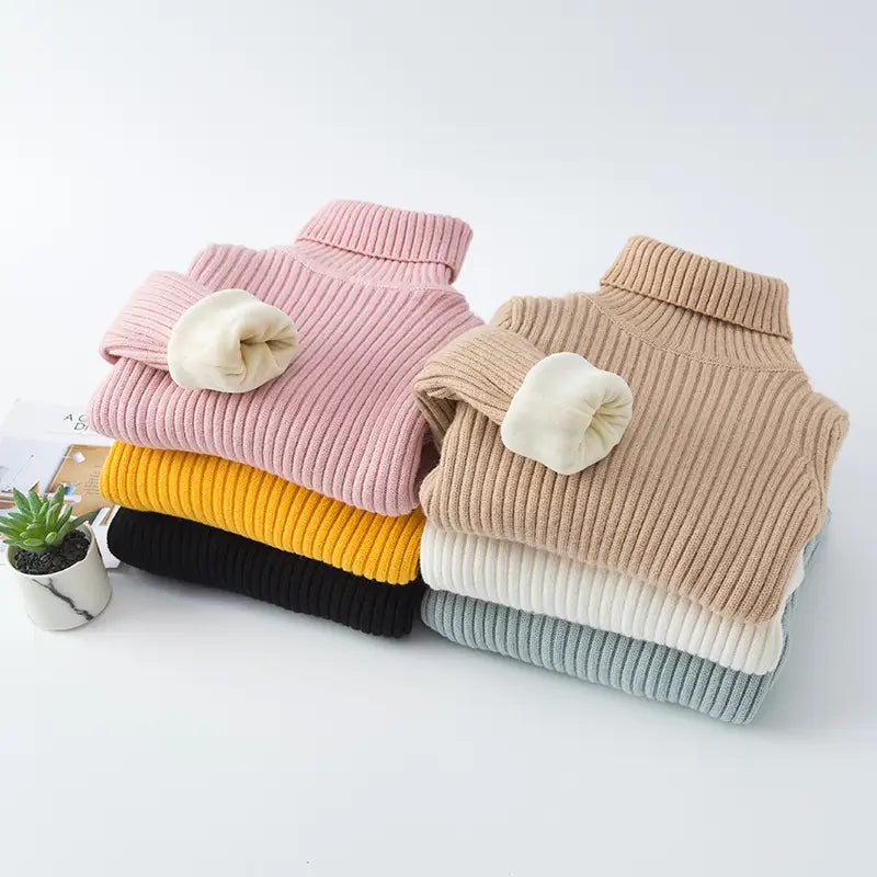 Girls Velvet Turtleneck Sweater - White, 90cm, 2 Years