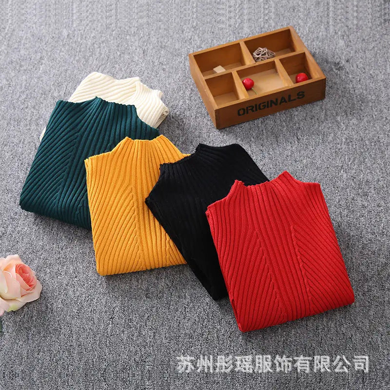 Girls Fleece Knit Pullover - 3 Colours, 90-160cm, Design 2