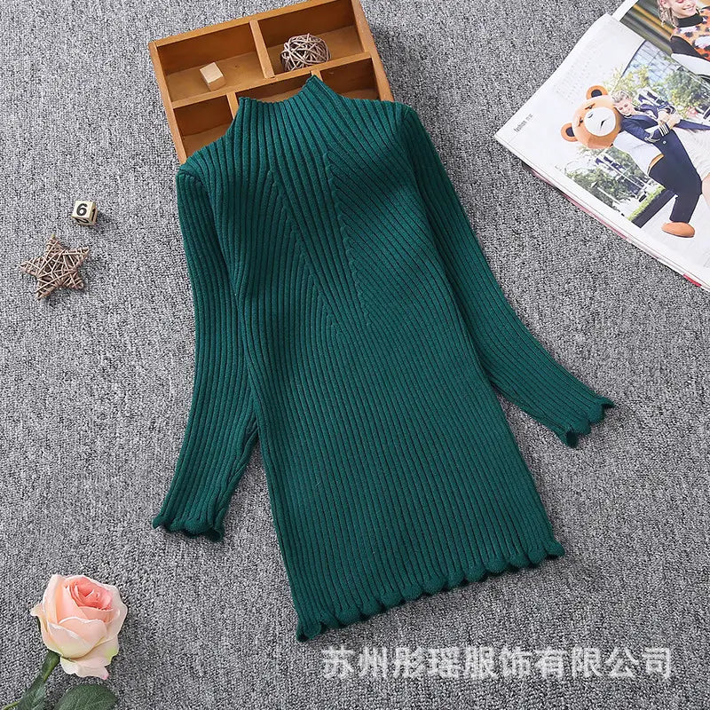 Girls Fleece Knit Pullover - 3 Colours, 90-160cm, Design 2