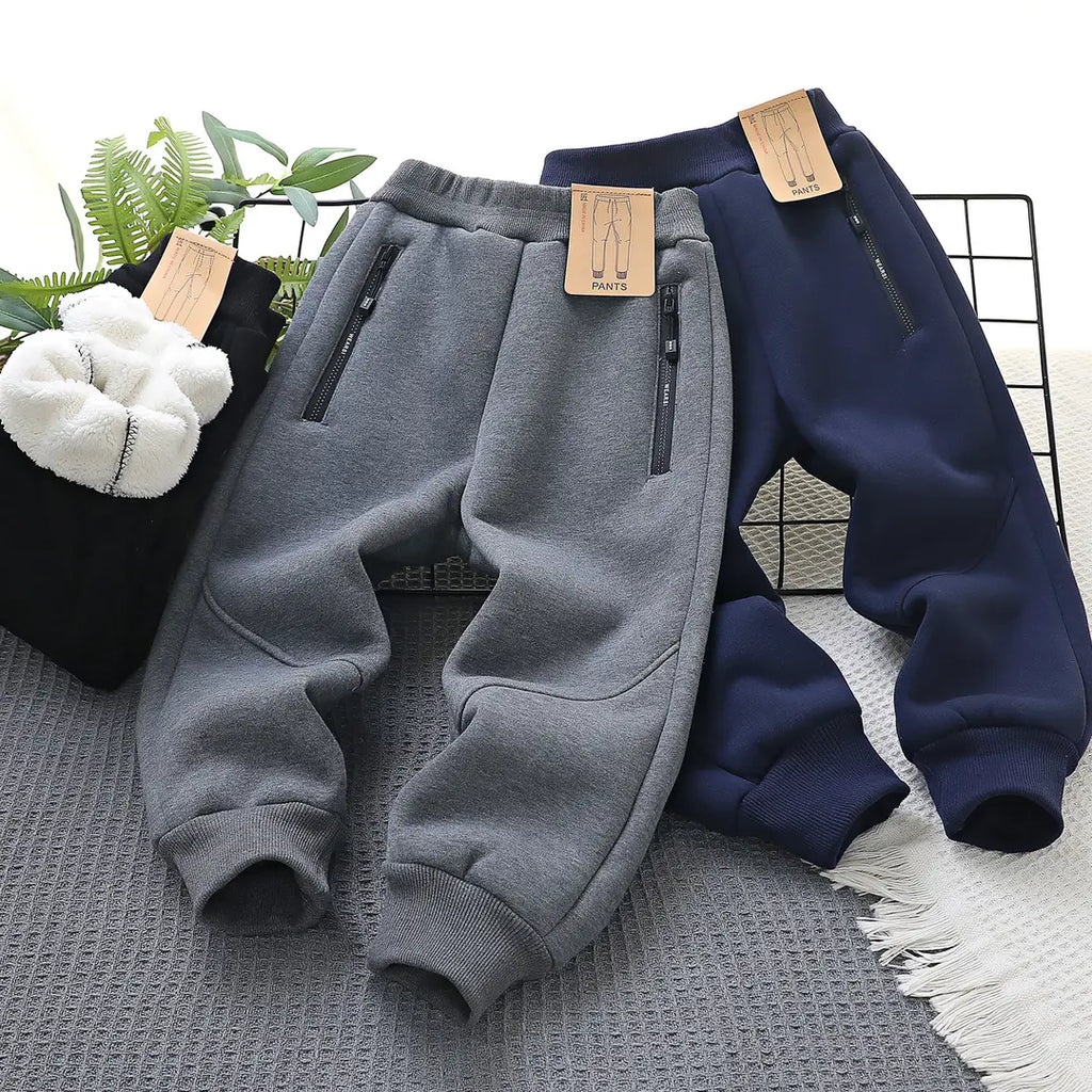 Kids Fleece Pants Zipper Pockets - 3 Colours, 170cm, 12 Years