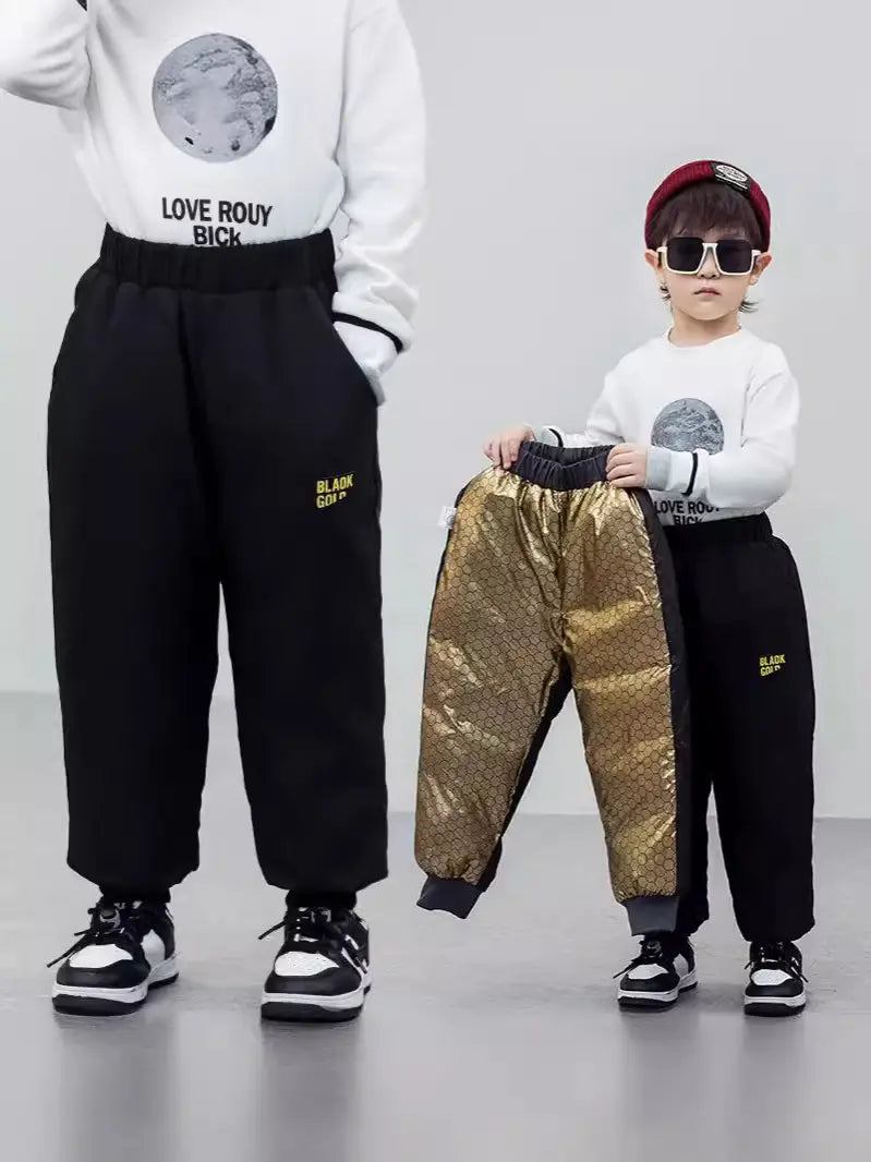 Kids Warm Down Pants - 3 Colours, 110 to 170cm, 4 to 12 Years