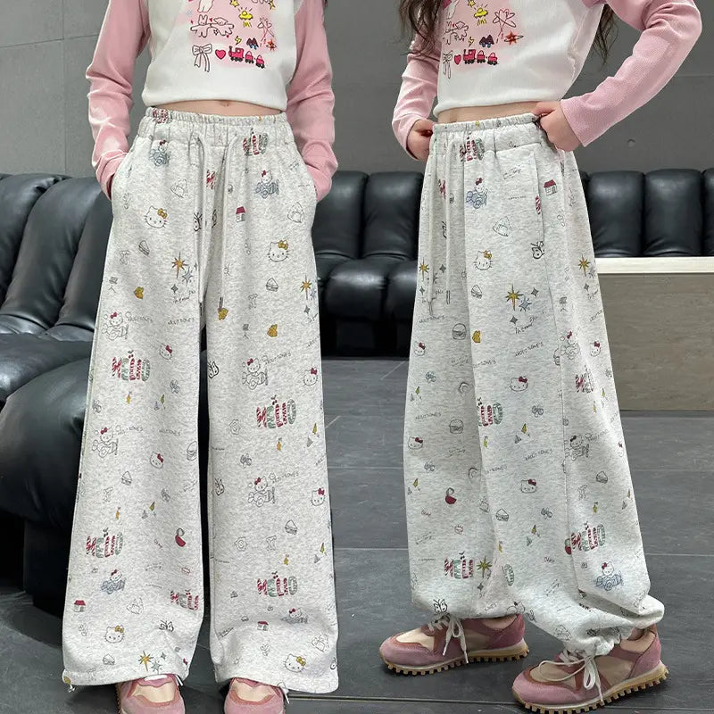 Kids Wide Leg Sweatpants - Grey, 120 to 170cm, 5 to 12 Years