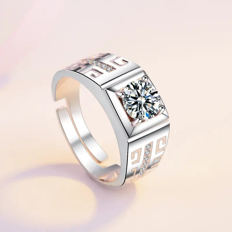 Gold Plated Couple Moissanite Wedding Ring for Women - view 3