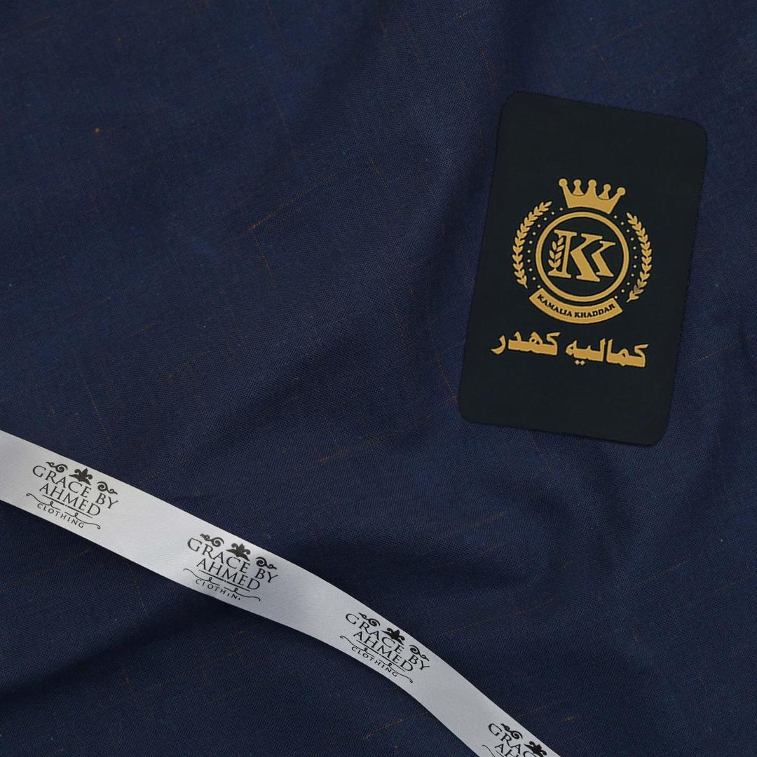Men's Unstitched Cotton Suit - Blue, 7 Meter Cutting
