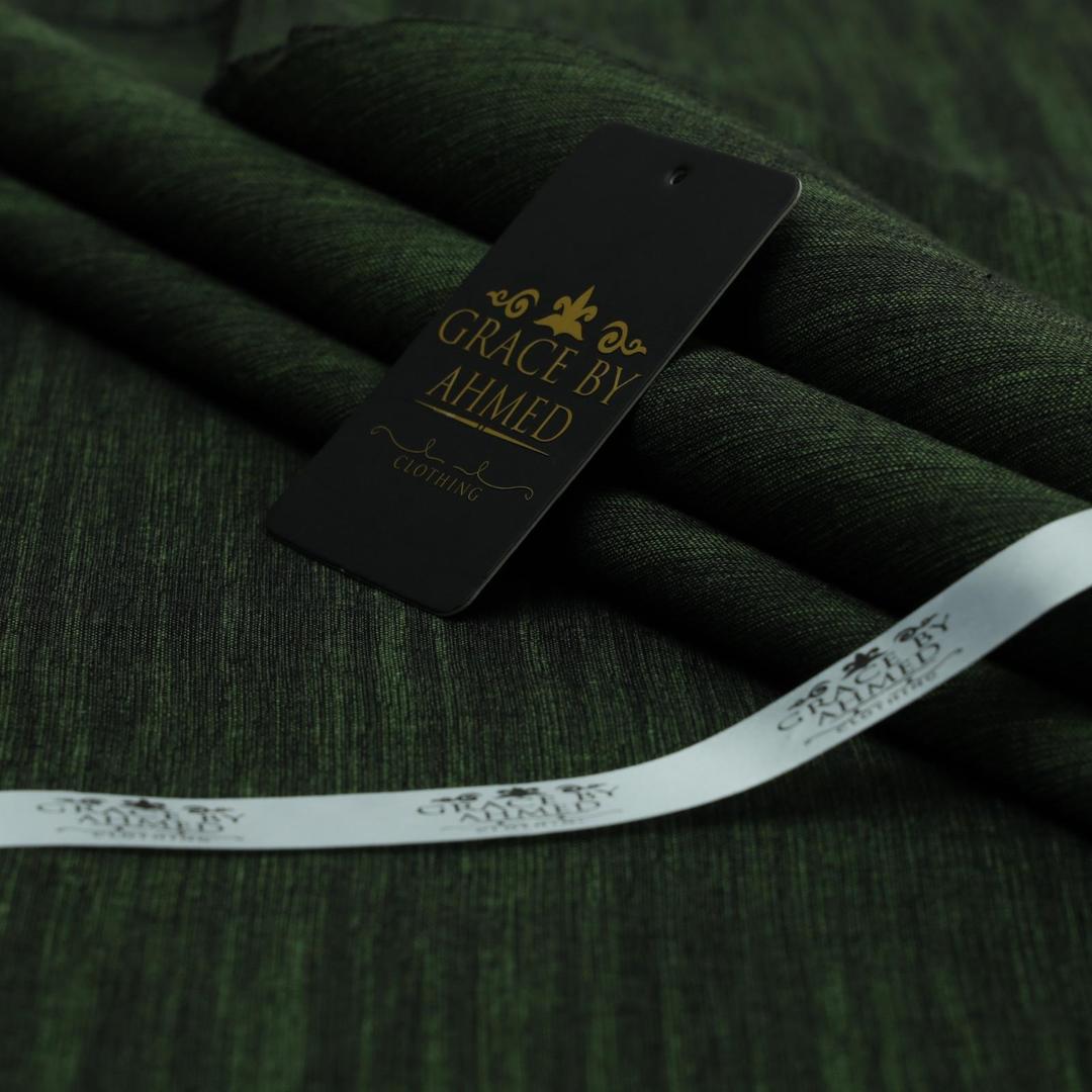 Men's Khaddar Suit - Green Textured, 7 Meter Unstitched
