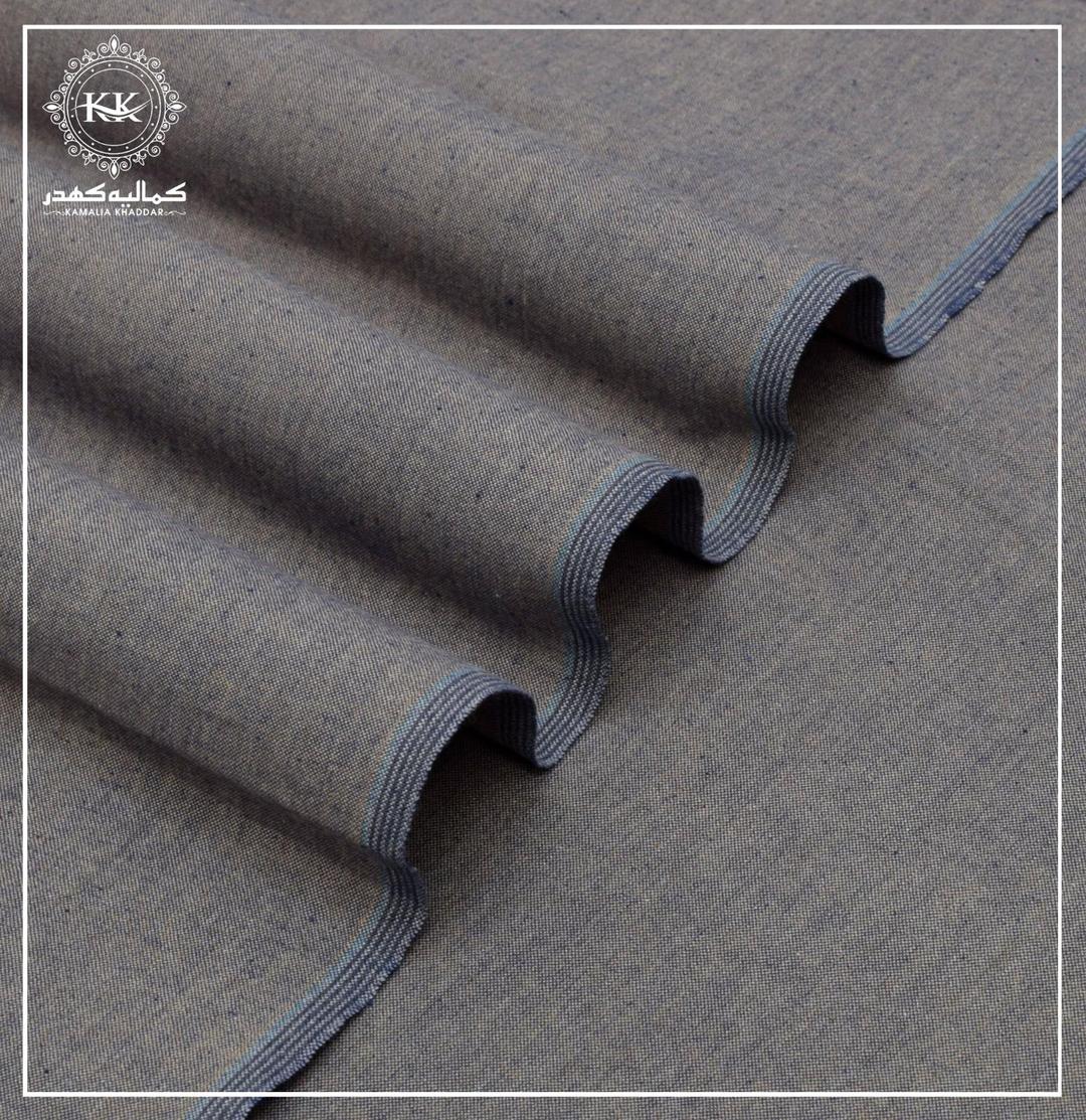 Men's Unstitched Khaddar Suit - Grey Plain, 7 Meter