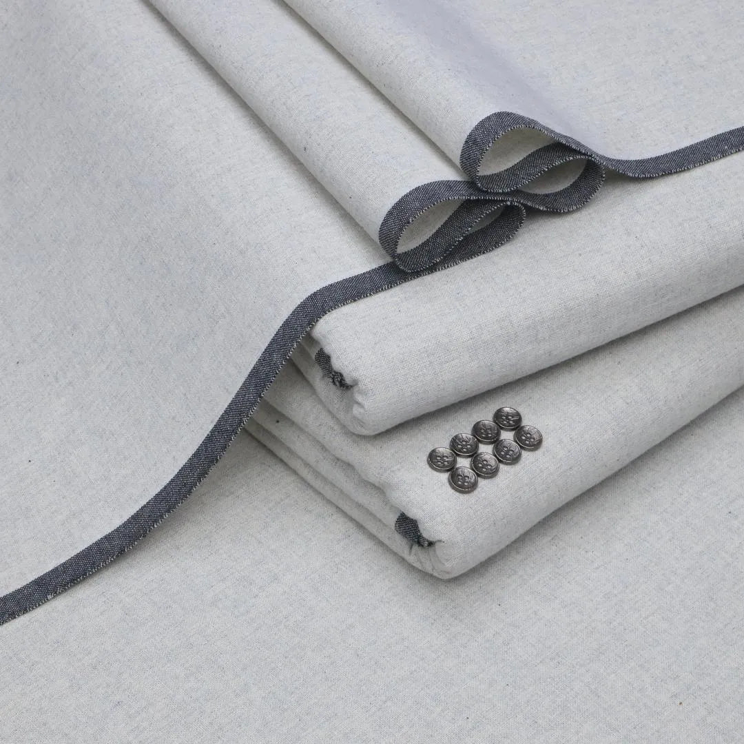 Men's Unstitched Khaddar Suit - Grey, 7 Meter Winter
