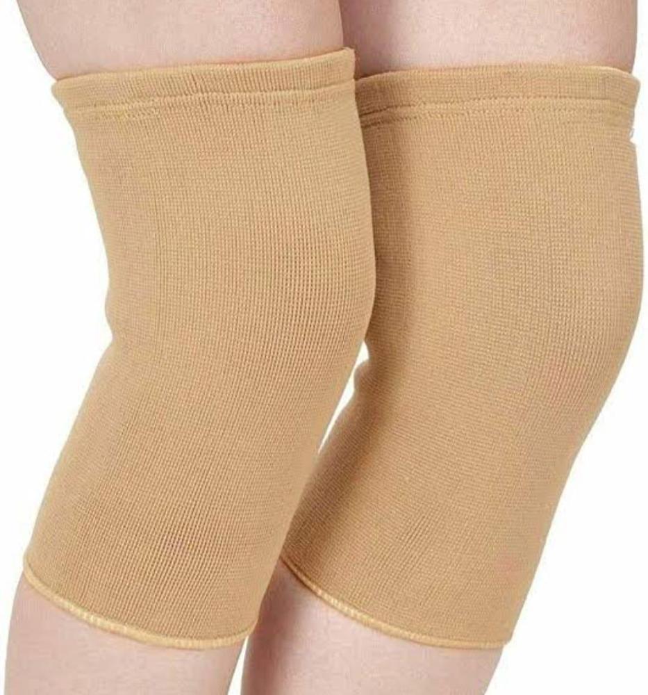 Wool Knee Warmers - Beige, Unisex Free Size