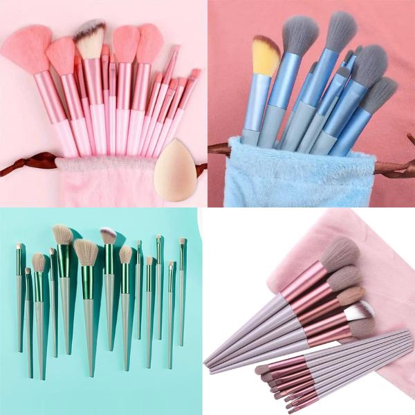 13 Piece Makeup Brush Set - Smooth ABS, Reusable