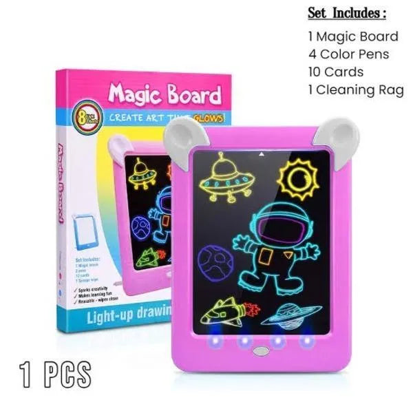 Magic Glow Board for Kids 1-10 Years Light-Up Drawing