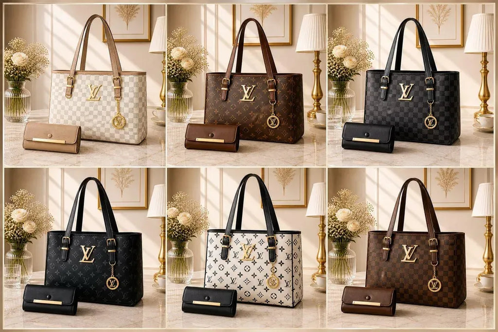Women's Checkered Shoulder Bag - Beige, Gold Tone Hardware