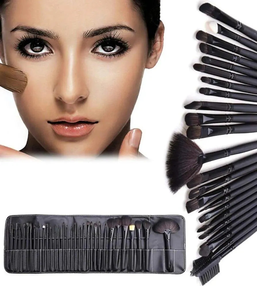 32 Piece Makeup Brush Set - Black, Blending, 200g