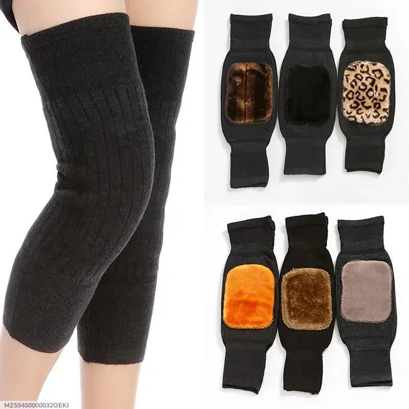 Unisex Wool Leg Warmers - Black, Pack of 2, Free Size