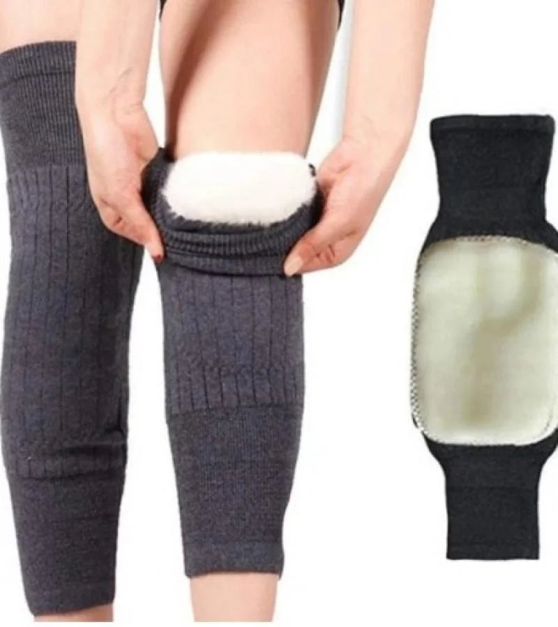Unisex Wool Leg Warmers - Black, Pack of 2, Free Size