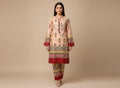 Pink Printed Polo Cotton Suit - 2-Piece Unstitched