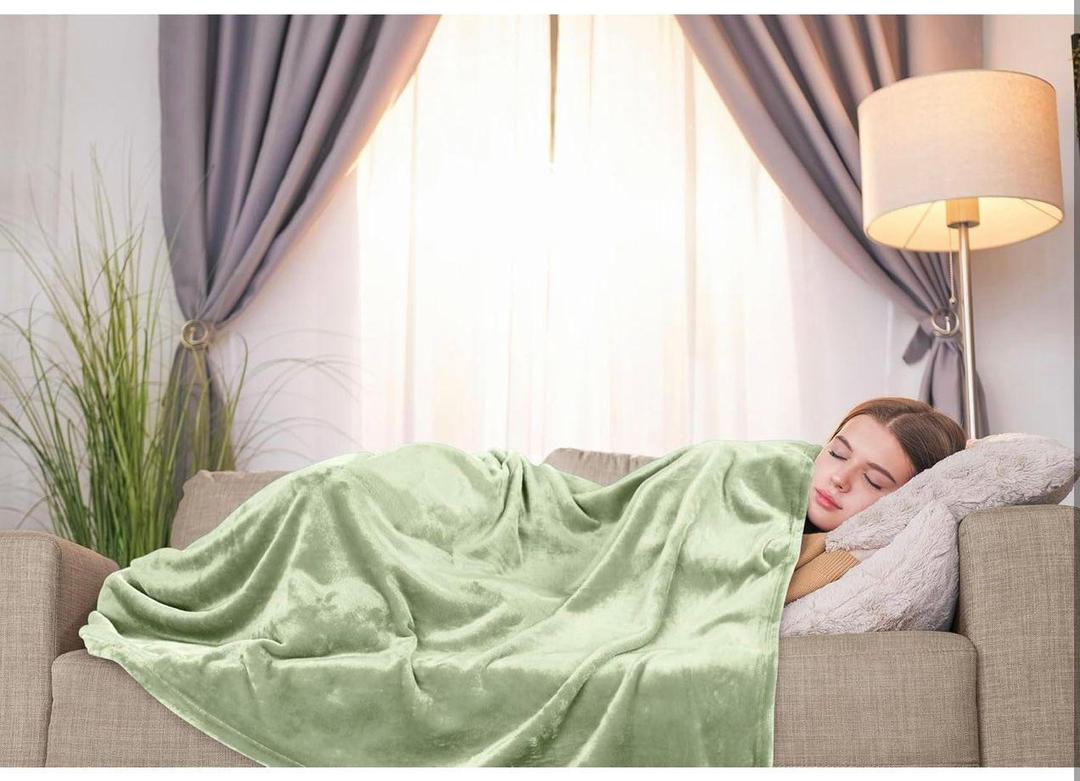 Fleece Blanket - Green, Double Bed 89 x 90 Inches