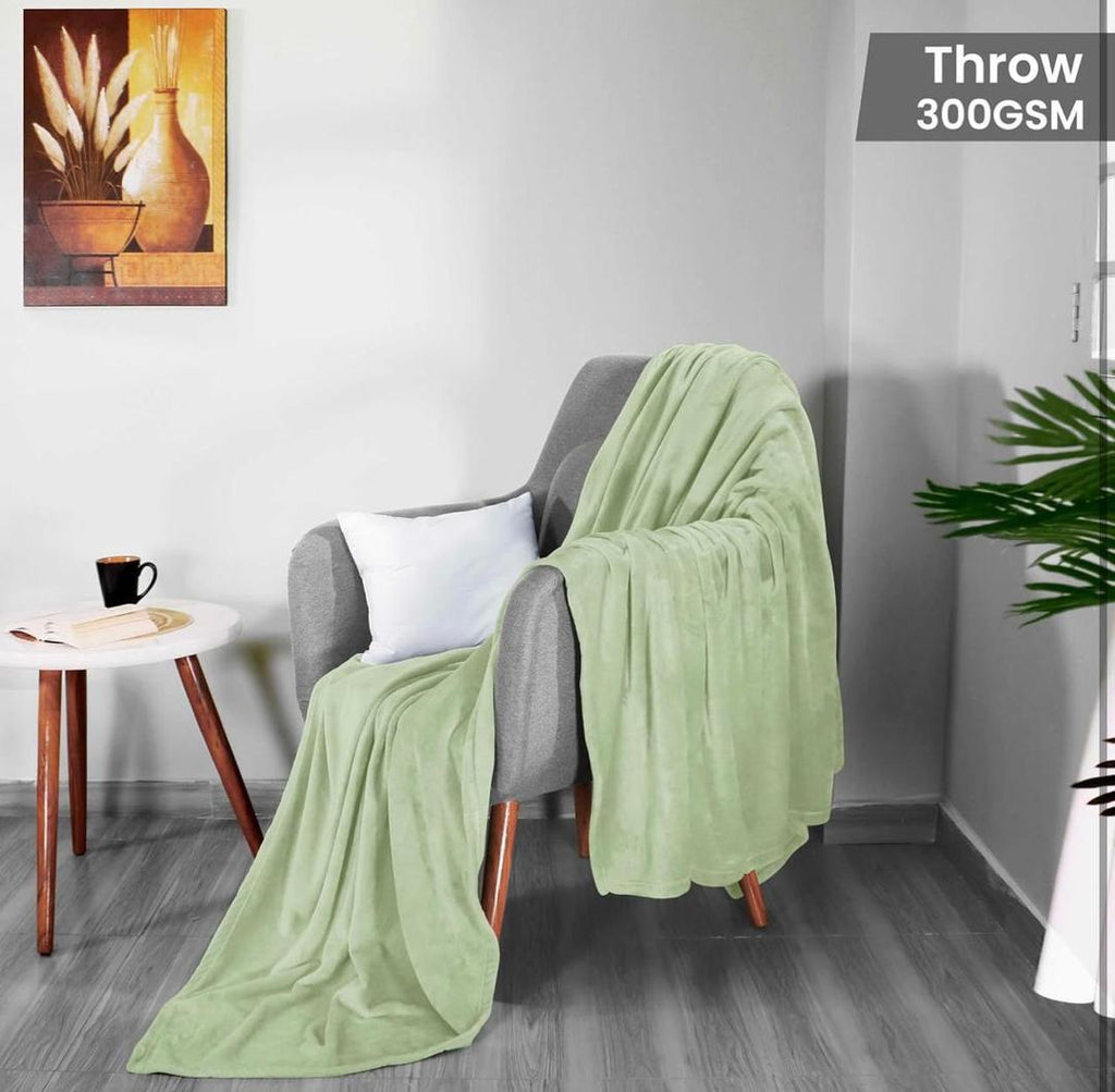 Fleece Blanket - Green, Double Bed 89 x 90 Inches