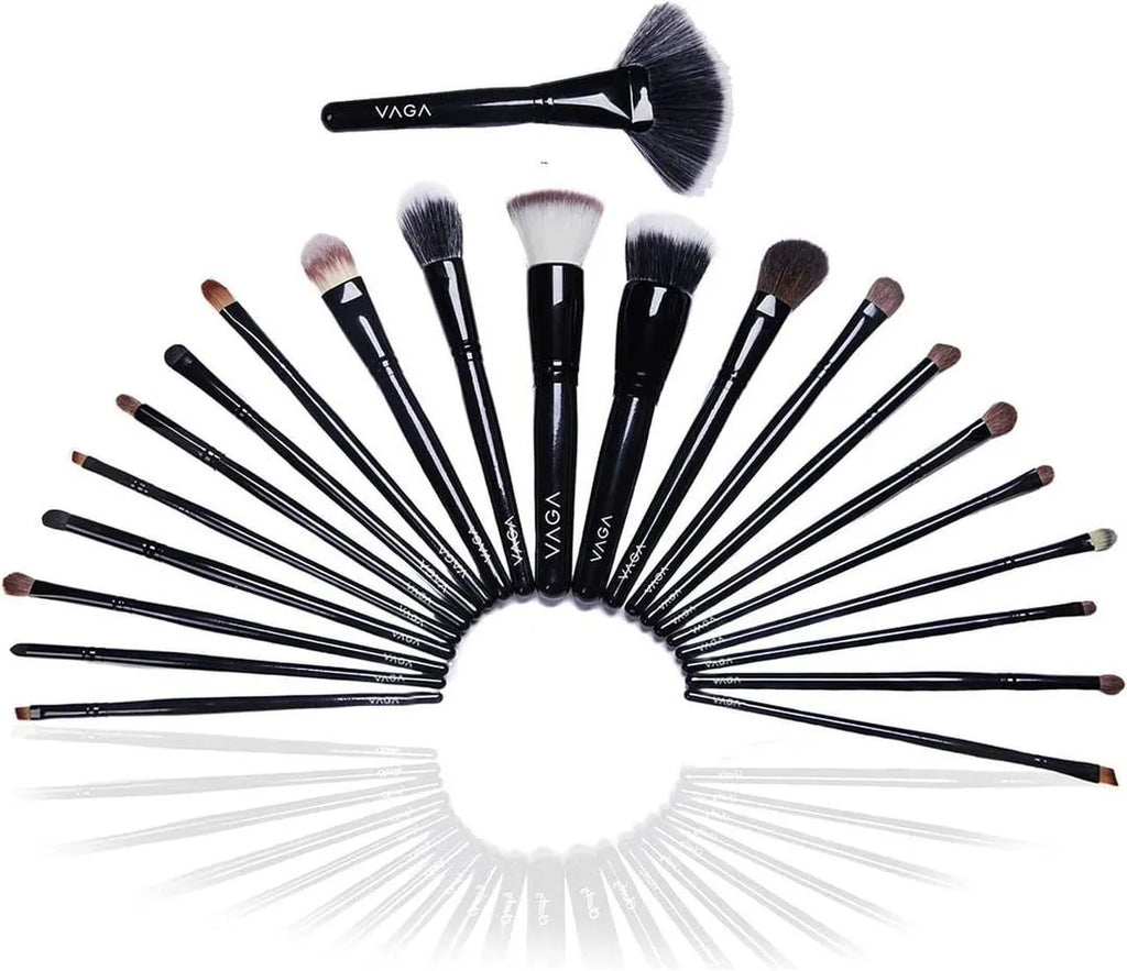 22 Piece Makeup Brush Set - Black, Blending, 100g