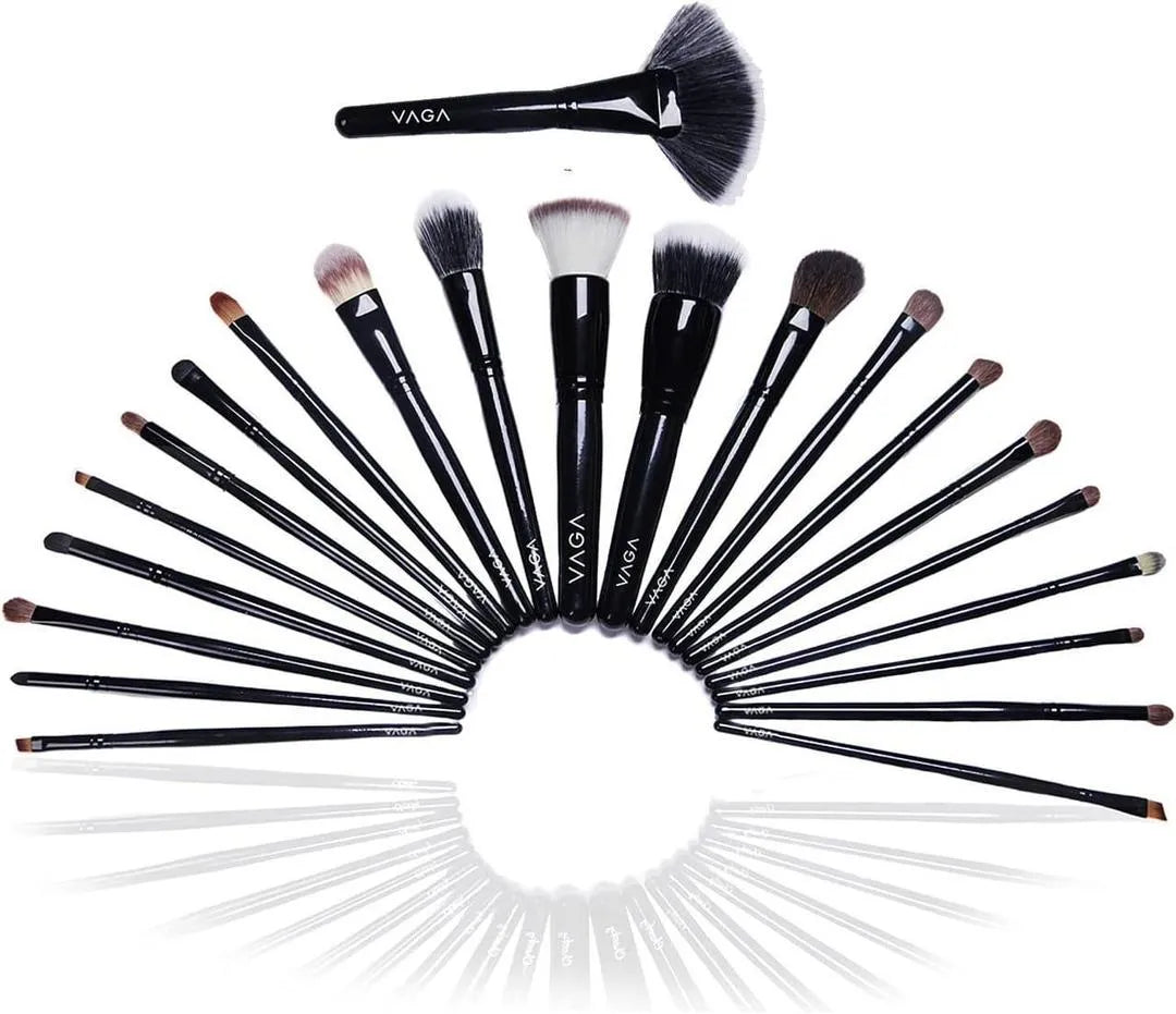 22 Piece Makeup Brush Set - Black, Blending, 100g